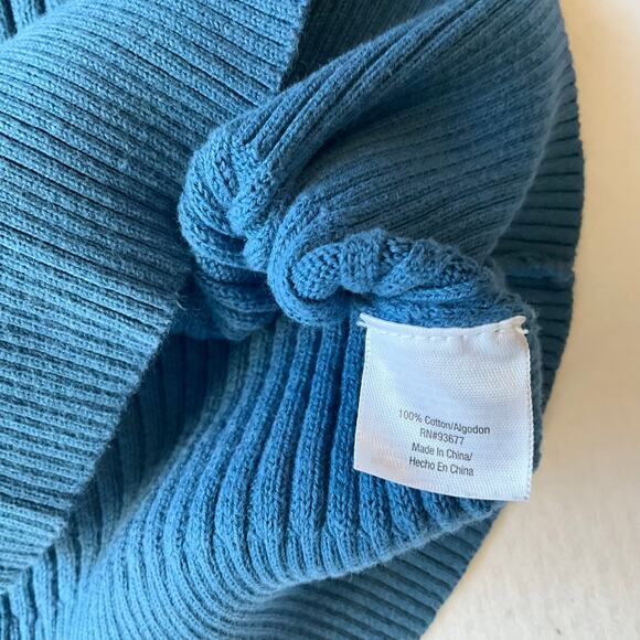 St. John's Bay Women’s Long Sleeve Screw Neck Knit Sweater Blouse size L, Blue - Picture 6 of 7